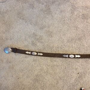 Brown Kids Belt with Silver Accents